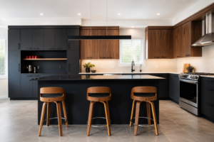 Black and Walnut Modern Kitchen
