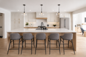 Bright Scandinavian Kitchen with Island Seating